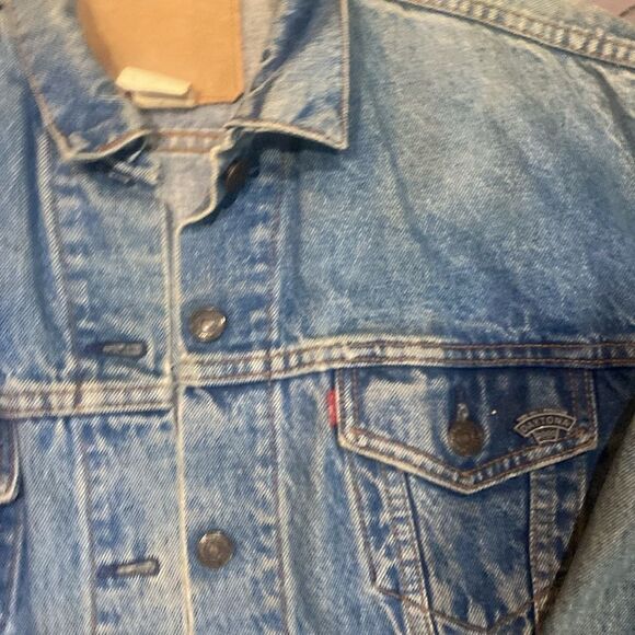 Vintage Levi’s 705 4 Pocket Chore Work Denim Jean Trucker Jacket Men’s Size S - Picture 4 of 6